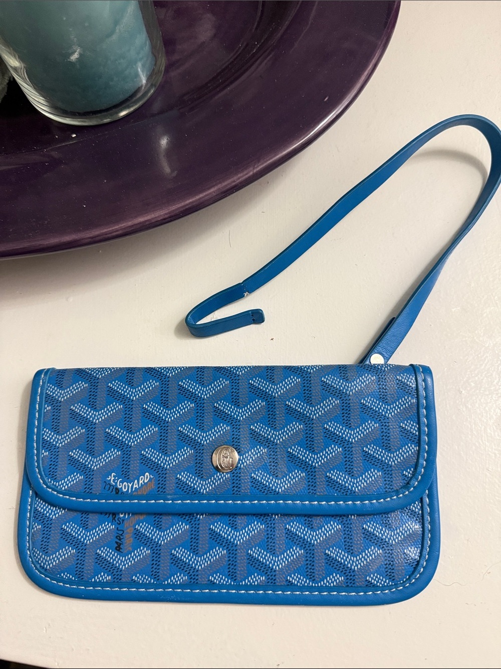 Goyard Turquoise Blue Wristlet Clutch